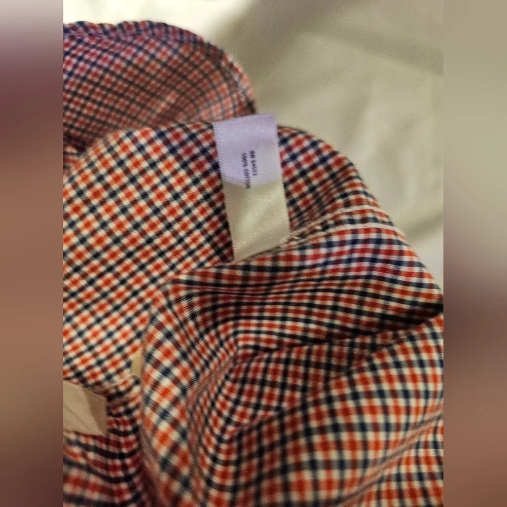 Gap Kids Plaid Button-Down Shirt- Red And Blue- Youth XXL 14-16